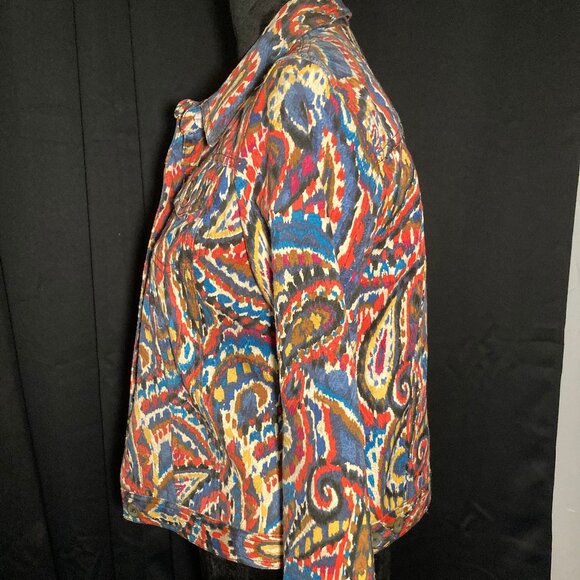 Ruby Rd Colorful Paisley Button Front Jacket - Picture 2 of 5